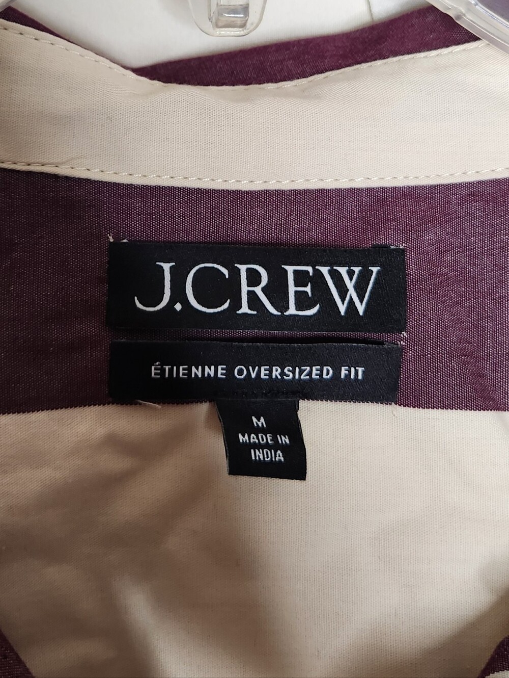 J. Crew Etienne Oversized Shirt Striped Cotton Poplin Sz Medium - Picture 6 of 6